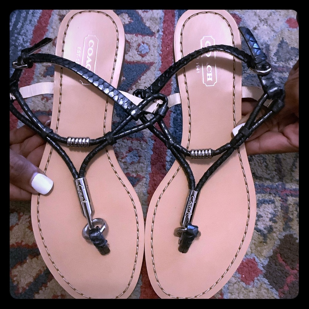 Coach Black Sandals Size 6.5
